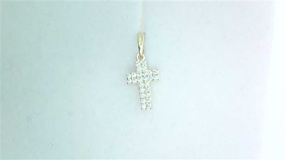 Anhänger Sommer Dame 9KT in Gelbgold Cubic Zirconia 9K CROCE ZIRC G 0.90 - 9K CROCE ZIRC G 0.90